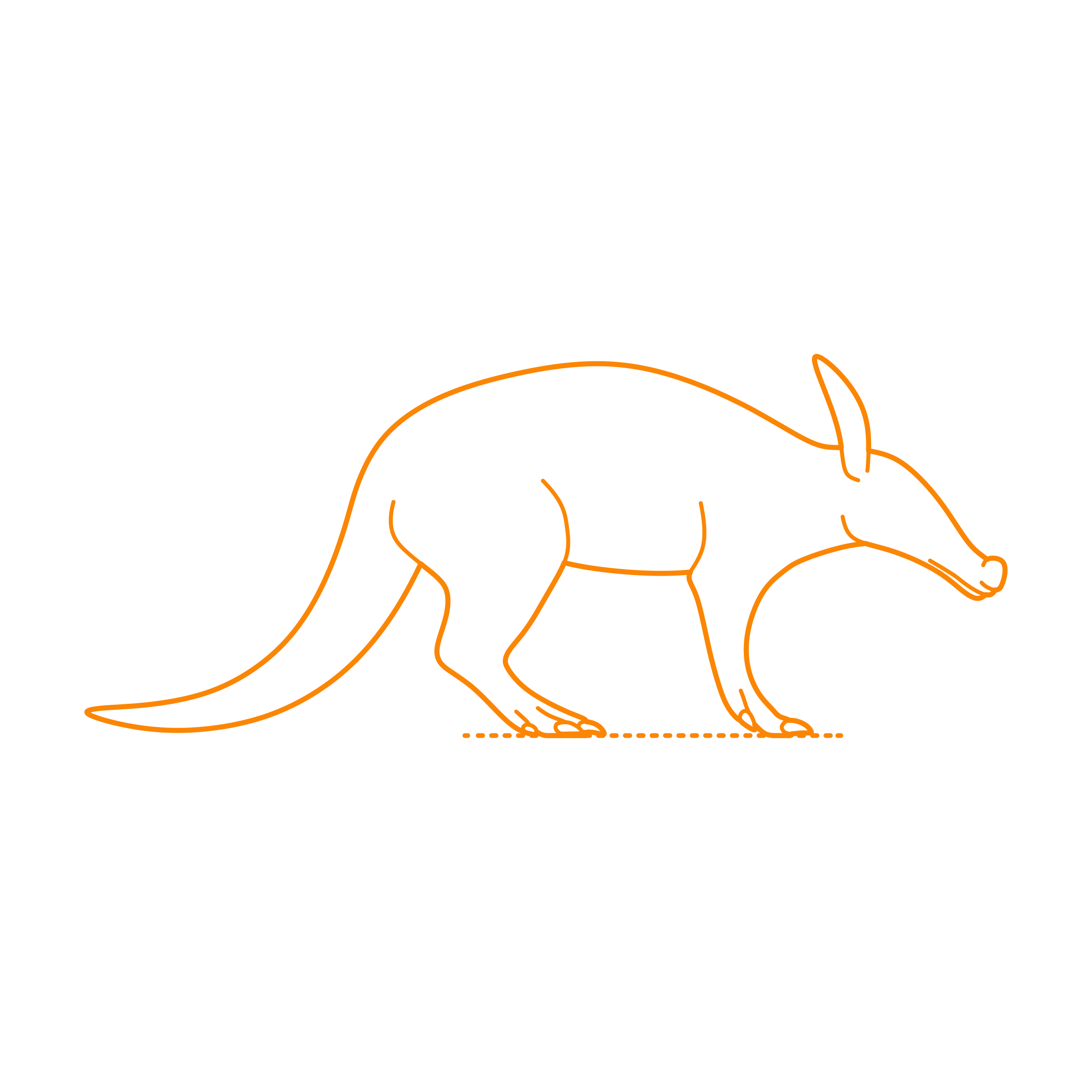 Animals African Insectivores Aardvark Line Art Svg Vector Free Vectors